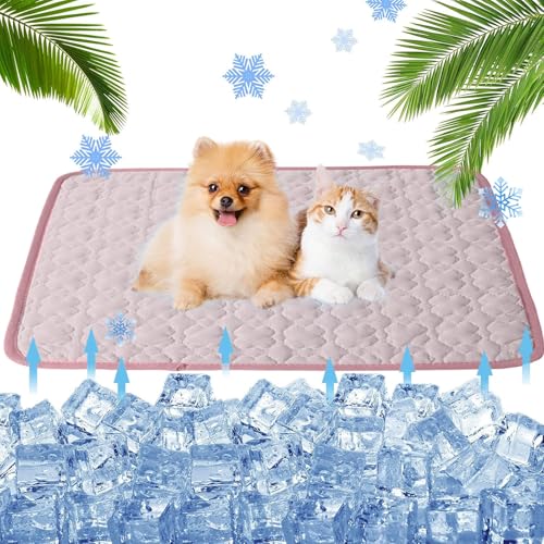 Bxjinkele Pfotenfrost Matte, Kühlmatte für Hunde, Hundekühlmatte Selbstkühlend, Atmungsaktiv Waschbares Hundekissen für Sommer, laminierte Baumwollmatte mit kühlem Gefühl,Sommer-Haustiermatte (Rosa) Bxjinkele Pfotenfrost Matte, Kühlmatte für Hunde, Hundekühlmatte Selbstkühlend, Atmungsaktiv Waschbares Hundekissen für Sommer, laminierte Baumwollmatte mit kühlem Gefühl,Sommer-Haustiermatte (Rosa) von Bxjinkele