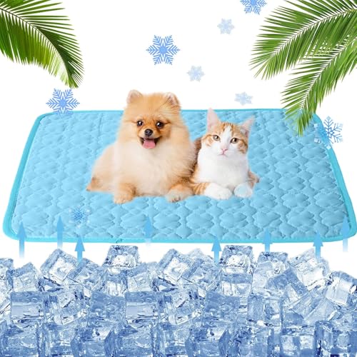 Bxjinkele Pfotenfrost Matte, Kühlmatte für Hunde, Hundekühlmatte Selbstkühlend, Atmungsaktiv Waschbares Hundekissen für Sommer, laminierte Baumwollmatte mit kühlem Gefühl,Sommer-Haustiermatte (Blau) Bxjinkele Pfotenfrost Matte, Kühlmatte für Hunde, Hundekühlmatte Selbstkühlend, Atmungsaktiv Waschbares Hundekissen für Sommer, laminierte Baumwollmatte mit kühlem Gefühl,Sommer-Haustiermatte (Blau) von Bxjinkele