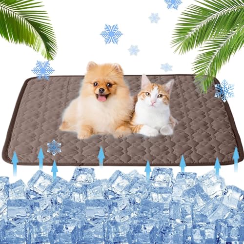 Bxjinkele Pfotenfrost Matte, Kühlmatte für Hunde, Hundekühlmatte Selbstkühlend, Atmungsaktiv Waschbares Hundekissen für Sommer, laminierte Baumwollmatte mit kühlem Gefühl,Sommer-Haustiermatte (Braun) Bxjinkele Pfotenfrost Matte, Kühlmatte für Hunde, Hundekühlmatte Selbstkühlend, Atmungsaktiv Waschbares Hundekissen für Sommer, laminierte Baumwollmatte mit kühlem Gefühl,Sommer-Haustiermatte (Braun) von Bxjinkele
