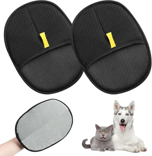 Bxjinkele 2 Stück Fellmagnet, Fellhandschuhe Fingerlos Katze, Katzen Handschuhe Fellpflege Für Glattes Und Gesundes Fell, Wiederverwendbare Fell Magnet Handschuhe Für Kleidung, Sofas (2Pcs) von Bxjinkele