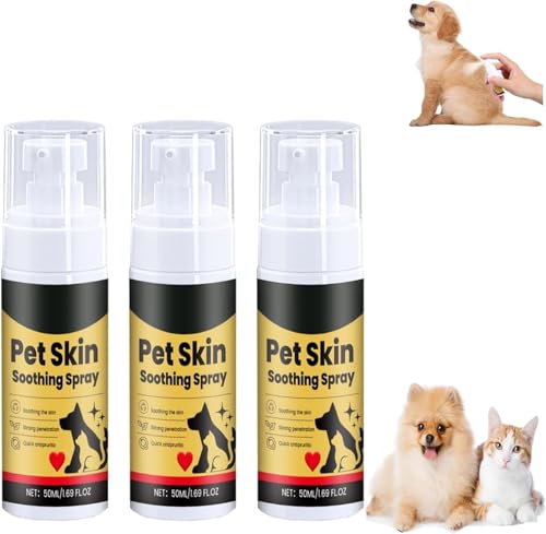 Haustier Hautbehandlung Spray, Hunde Haut Reparatur Spray, Haustier Wunde Pflege Spray, Juckreiz Relief Sprays, Natur beruhigende Lösung für juckende Haut, Hund juckende Haut Behandlung (3PC) von Bxjinkele