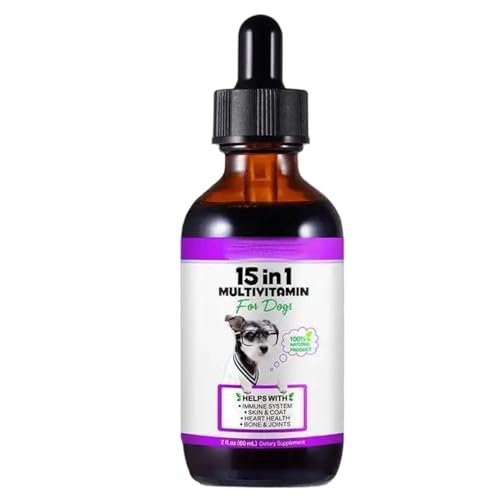 15-in-1-Hunde-Multivitamin-Tropfen, Haut- Und Mantelpflege, 12,4 X 4,4 X 4,4 Cm, Hundevitamine & Nahrungsergänzungsmittel, Natürliche Hunde Multivitamine Und Mineralien, Einfach Zu Bedienender Tropfen 15-in-1-Hunde-Multivitamin-Tropfen, Haut- Und Mantelpflege, 12,4 X 4,4 X 4,4 Cm, Hundevitamine & Nahrungsergänzungsmittel, Natürliche Hunde Multivitamine Und Mineralien, Einfach Zu Bedienender Tropfen von Byeaon