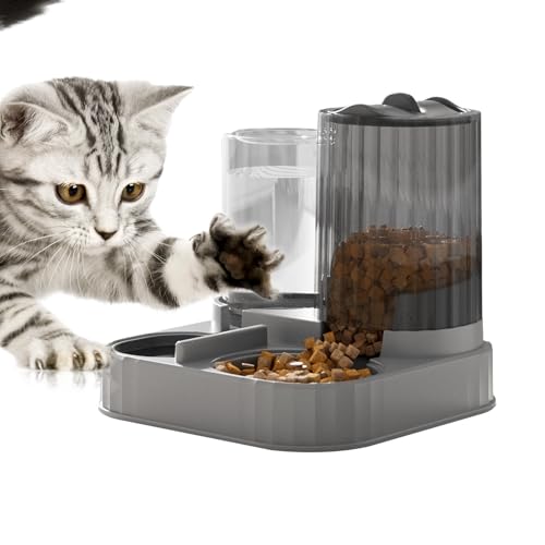 Byeaon Automatischer Katzenfutterautomat - Großer 2 in 1 Fressnapf Spender - Futterautomat Für Nassfutter Trockenfutter,Für Welpe Kätzchen Tiere Innen Außen Haus Balkon von Byeaon