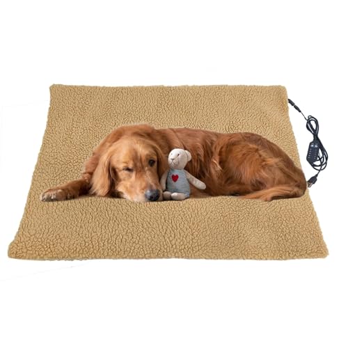 Byeaon Hunde-Heizkissen, elektrisches Hunde-Heizkissen, gemütliches Hunde-Heizkissen, tragbares Hunde-Heizkissen, Haustierzubehör, 5 Geschwindigkeitsstufen, verstellbares Hunde-warmes Bett mit von Byeaon