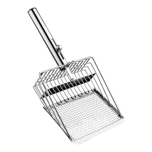 Byeaon Katzenstreuschaufel, Katzentoiletten-Sieb, ergonomische Streuschaufel, robuste Metallkonstruktion, antihaftbeschichtet und leicht zu reinigen, 27,5 x 13 cm, für die Haustierpflege im von Byeaon
