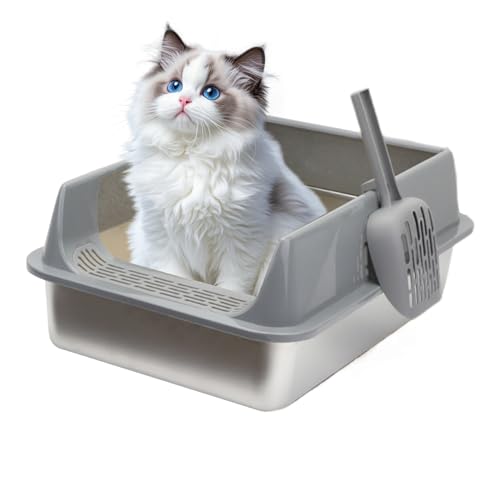 Katzen-Toilette, halbvergängliches Wrattschablett, tiefspritzsicheres Becken, Geruchskontrolldesign, einfache Reinigung des Zugangs und Sicherheit für die Verwendung von 40 x 30 x 19 cm für Innenräume Katzen-Toilette, halbvergängliches Wrattschablett, tiefspritzsicheres Becken, Geruchskontrolldesign, einfache Reinigung des Zugangs und Sicherheit für die Verwendung von 40 x 30 x 19 cm für Innenräume von Byeaon
