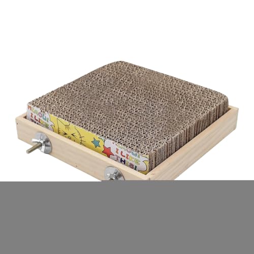 Vogel-Sitzstange mit Pappspielzeug, Kauspielzeug, Papageienkäfig, Pfotenschleifständer, 21 x 21 x 5 cm, einfache Installation, leicht und käfigfreundlich, für Vögel Vogel-Sitzstange mit Pappspielzeug, Kauspielzeug, Papageienkäfig, Pfotenschleifständer, 21 x 21 x 5 cm, einfache Installation, leicht und käfigfreundlich, für Vögel von Byeaon
