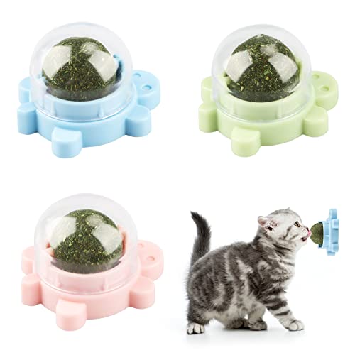 Katzenminze Balls Spielzeug für Katze, Katzenminze Ball Spielzeug 3 Stück, Katzenminze Bälle Spielzeug für Katzen Katzenminze Spielzeug für Kätzchen Spielzeug Katzenminze Ball natürliches rotierendes von Byffoer