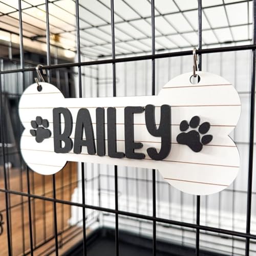 Personalisiertes Hundekäfig-Schild, personalisiertes Namensschild für Hundepfoten, Haustiermarke, Hundehütten-Schild, Zubehör, Geschenk für Tierliebhaber (Stil 1) von Bykiyevm