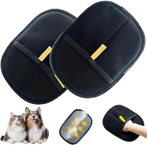 ByteCraft 4 Pack Fellmagnet, 2025 New Fellhandschuhe Fingerlos Katze Wiederverwendbare Fell Magnet Handschuhe, Handschuh Zur Entfernung Von Tierhaaren Für Kleidung, Sofas (2 Pcs) von ByteCraft