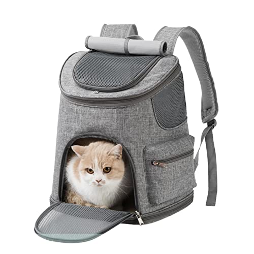 C/Y Hunderucksack-Box - Zusammenklappbare tragbare Reisetasche für Sicherheit mit internem Sicherheitsgurt - Faltbare Reisekatzenbox mit internem Sicherheitsgurt für kleine mittelgroße Katzen Hunde von C/Y