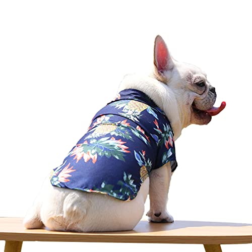 C/Y Niedliche Ananas-Hundehemden,Atmungsaktive Blumen-Polo-T-Shirts im Sommer-Hawaii-Stil | Pet Cool Summer Flower Ananas Shirt für kleine bis mittelgroße Hündchen und Katzen von C/Y