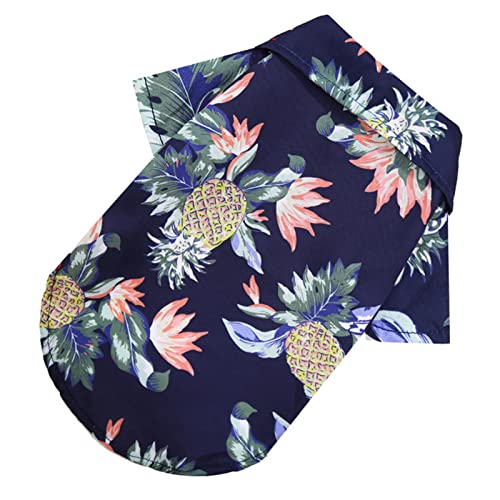 C/Y Niedliche Ananas-Hundehemden - Atmungsaktive Blumen-Polo-T-Shirts im Sommer-Hawaii-Stil | Atmungsaktives Cool Clothes Beach Seaside Puppy Shirt, Sweatshirt für kleine mittelgroße Welpen von C/Y
