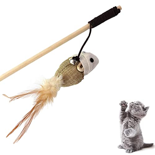 C/Y Teaser Stick für Katzen - Katzenstock mit Mausspielzeug | Katzenmäuse Tierspielzeug für Haustierübungen, Laufen, Springen, Beißen, Spielen, Training für Kätzchen und Hauskatzen von C/Y