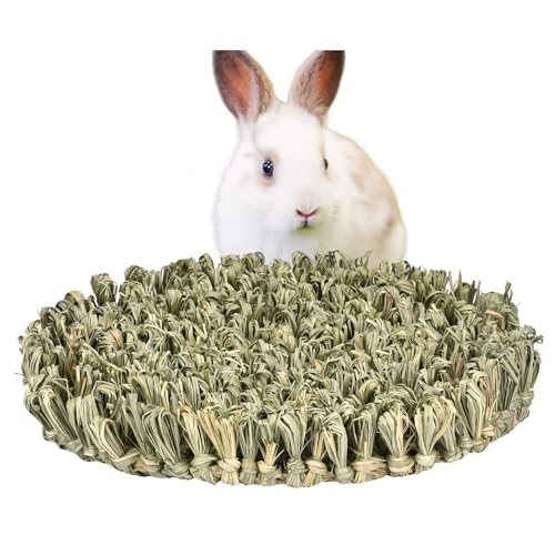 C-Raptile Kaninchengrasmatte, natürliches Heu, gewebte Bettmatte für Kleintiere, natürliche Kaubetten, Bettspielzeug für Kaninchen, Kaninchen, Meerschweinchen, Kleintiere von C-Raptile