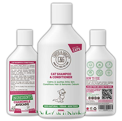 C&G Pets Katzen-Shampoo & Conditioner, 250 ml, ideal für alle Katzen, pflegt das Haar und entfernt Gerüche, ein natürlicher Entferner von Flöhen und Zecken C&G Pets Katzen-Shampoo & Conditioner, 250 ml, ideal für alle Katzen, pflegt das Haar und entfernt Gerüche, ein natürlicher Entferner von Flöhen und Zecken von C&G Pets