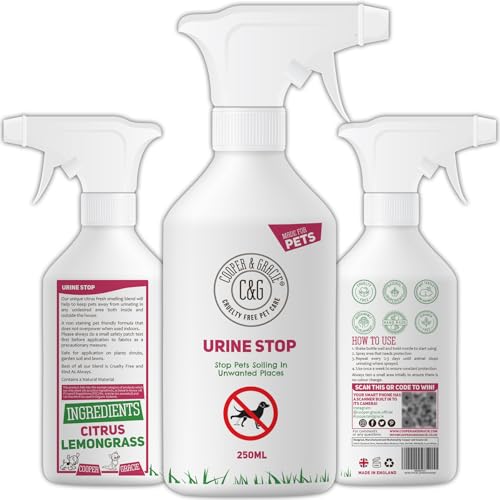 C&G Pets Urin Stop Spray für Katzen- und Hundeabwehr | Stoppen Sie Katzen und Hunde Wiederholung Markierung im Innen- und Außenbereich | Natürlicher Enzym-Urin-Zerstörer C&G Pets Urin Stop Spray für Katzen- und Hundeabwehr | Stoppen Sie Katzen und Hunde Wiederholung Markierung im Innen- und Außenbereich | Natürlicher Enzym-Urin-Zerstörer von C&G Pets