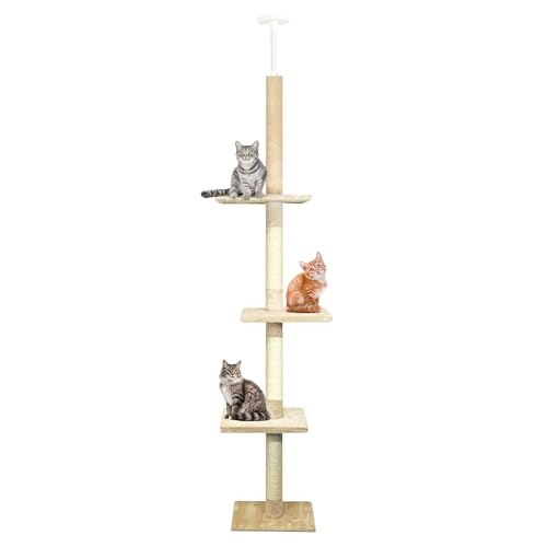 CA&T Luxuriöser Deckenhoher Kletterbaum Katze | Höhenverstellbarer Hoher Kratzbaum | Kratzbaum Deckenhoch mit Kratzsäulen | Katzentürme für drinnen mit Mehreren Ebenen & Deckenspanner Katzenkratzbaum CA&T Luxuriöser Deckenhoher Kletterbaum Katze | Höhenverstellbarer Hoher Kratzbaum | Kratzbaum Deckenhoch mit Kratzsäulen | Katzentürme für drinnen mit Mehreren Ebenen & Deckenspanner Katzenkratzbaum von CA&T