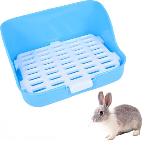 CAASFOOY Kaninchen Toilette Ecke,Kaninchentoilette mit Haken Hasentoilette, Hasentoilette Haus Kaninchen Käfig Katzentoilette für Kleintier Kaninchen Meerschweinchen von CAASFOOY