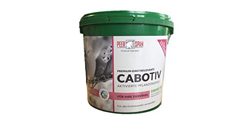CABOTIV 1 kg Vogel Einstreuzusatz mit hochwertiger Pflanzenkohle, Biochar, für alle Vogelkäfige, Nicht staubend, Einstreu für Vögel von CABOTIV