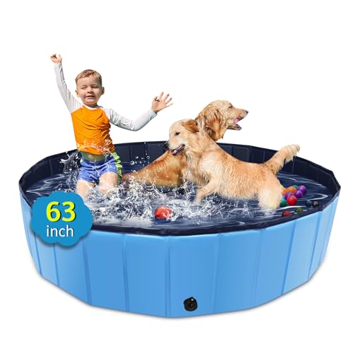 CACSPS Faltbarer Hundepool, 160 x 30,5 cm, Kinderpool mit hartem Kunststoff, rutschfeste Hundebadewanne für den Außenbereich, Hinterhof, zusammenklappbarer Hundepool für Kinder, Hunde, Haustiere CACSPS Faltbarer Hundepool, 160 x 30,5 cm, Kinderpool mit hartem Kunststoff, rutschfeste Hundebadewanne für den Außenbereich, Hinterhof, zusammenklappbarer Hundepool für Kinder, Hunde, Haustiere von CACSPS
