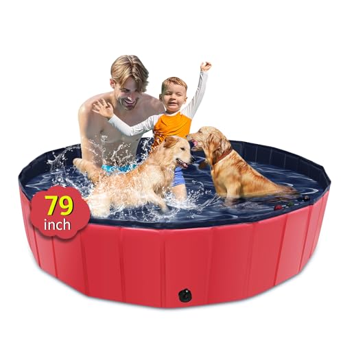CACSPS Faltbarer Hundepool, 200,7 x 35,6 cm, Kinderpool mit hartem Kunststoff, rutschfeste Hundebadewanne für den Außenbereich, Hinterhof, zusammenklappbarer Hundepool für Kinder, Hunde, Haustiere CACSPS Faltbarer Hundepool, 200,7 x 35,6 cm, Kinderpool mit hartem Kunststoff, rutschfeste Hundebadewanne für den Außenbereich, Hinterhof, zusammenklappbarer Hundepool für Kinder, Hunde, Haustiere von CACSPS
