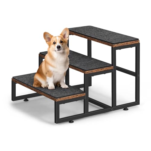 CADUKE 3 Stufen Hundetreppe für Bett & Sofa, robuste Hundetreppe mit Holzbrett, leicht zu erklimmende Haustiertreppe für kleine Hunde und Katzen, bis zu 100 lbs CADUKE 3 Stufen Hundetreppe für Bett & Sofa, robuste Hundetreppe mit Holzbrett, leicht zu erklimmende Haustiertreppe für kleine Hunde und Katzen, bis zu 100 lbs von CADUKE