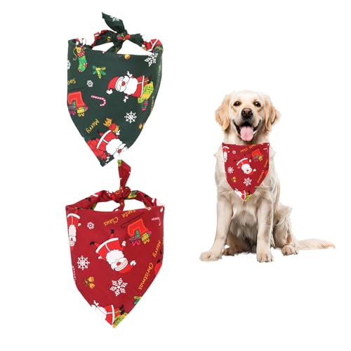 2 Stück Hundehalstuch Weihnachten,Halstuch Hund Weihnachts,weihnachtskostüm Hunde Bandana Hundekostüm,Dog Christmas Kostüm Haustier Bandanas,Weihnachtshund Halstücher für Klein Große Hundeschal Deko 2 Stück Hundehalstuch Weihnachten,Halstuch Hund Weihnachts,weihnachtskostüm Hunde Bandana Hundekostüm,Dog Christmas Kostüm Haustier Bandanas,Weihnachtshund Halstücher für Klein Große Hundeschal Deko von CAIKAILIOR