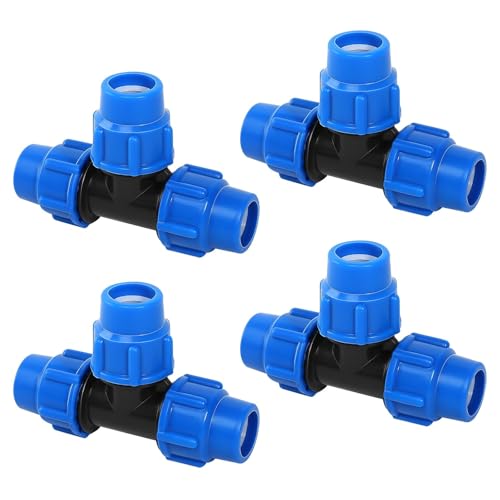 CAINCAY 4 Stück T-Stück PE Rohr Fitting, PP Fitting 25 mm PP Fitting Verschraubung, PE Rohr Klemmverbinder Verschraubung Rohre Zubehör für Verlegerohr Anschlussstücke CAINCAY 4 Stück T-Stück PE Rohr Fitting, PP Fitting 25 mm PP Fitting Verschraubung, PE Rohr Klemmverbinder Verschraubung Rohre Zubehör für Verlegerohr Anschlussstücke von CAINCAY