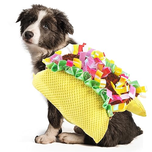 Hund Taco Kostüm Halloween Kostüme für Hunde, Lustige Taco Haustier Kleidung Halloween Hamburger Welpe Outfit, Halloween Weihnachten Bekleidung Cosplay Hundekostüm für Kleine Mittlere Hunde Katzen von CAISANG