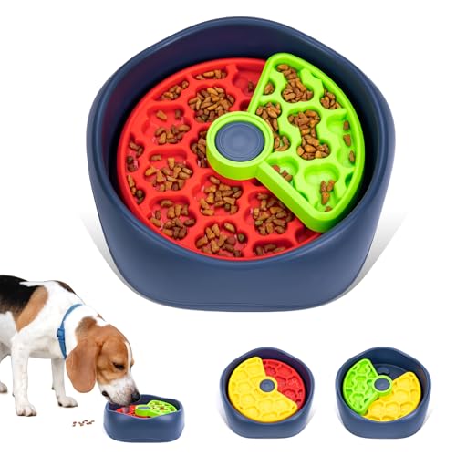 Slow Feeder Hundenapf Haustier - Interaktives Hunde-Puzzle-Spiel Geeignet für kleine & mittelgroße Hunde (B.Rot und Grün) von CAISHOW