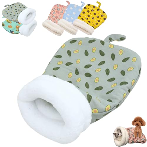 CAIYZH Gemütliches Haustiernestbett, Katzenschlafsack for Hauskatzen, 360°-Wickelkomfortabler Katzenschlafsack for Katzen Bis 6 Kg(Green1,55 * 45cm) von CAIYZH
