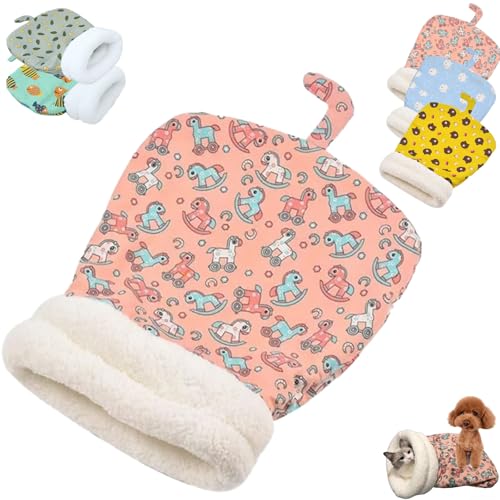 CAIYZH Gemütliches Haustiernestbett, Katzenschlafsack for Hauskatzen, 360°-Wickelkomfortabler Katzenschlafsack for Katzen Bis 6 Kg(Pink,35 * 45cm) von CAIYZH