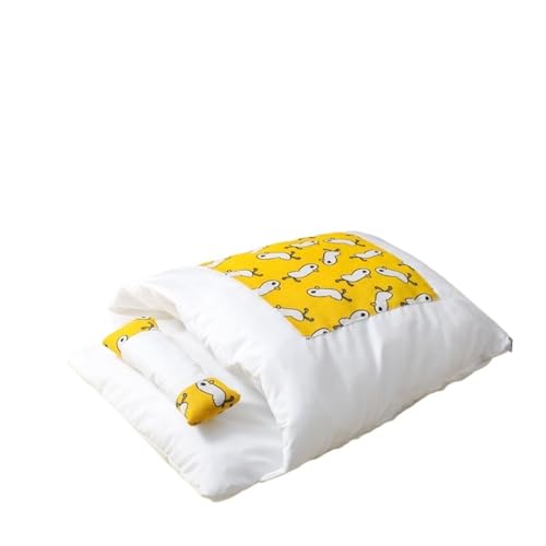 CAIYZH Haustierschlafsack - Nicht Verformendes Haustierbett, Winter-Katzenhöhlentunnel, Weiches Fleece-Katzenbett-Versteck, Kuschelsack for Den Innen- Und Außenbereich(Yellow,45 * 30cm) von CAIYZH