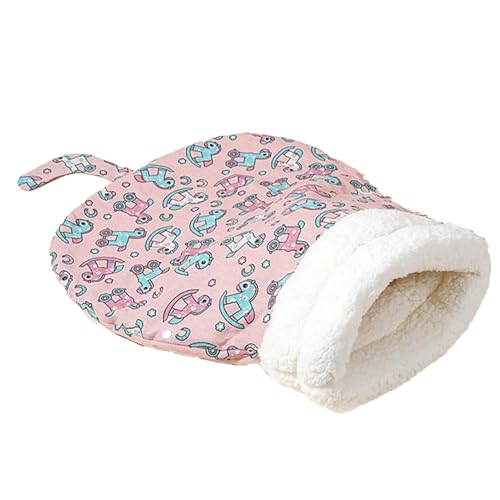 Haustierschlafsack - Orthopädisches Halbgeschlossenes, Warmes Katzenbett Weiche Kuschelhöhle Mit Kissen, Wärmendes Bett For Welpen Und Kätzchen Im Haus, Bequemer Plüschunterschlupf(Pink,35*45cm) von CAIYZH