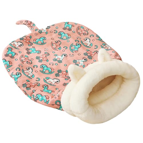 Warmes Und Gemütliches Katzenhöhlenbett, 360° Bequemer Hundeschlafsack, Winterwarmes Lustiges Tunnel-Hundenest, Weicher Plüsch-Hundehöhlenbett-Katzensack For Katzen, Haustierbedarf(Pink,35x45 cm) von CAIYZH