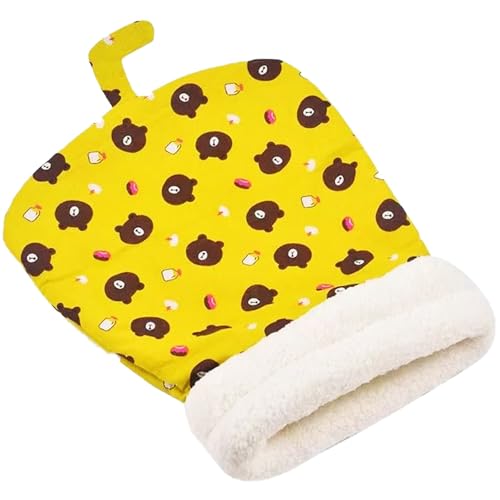 Warmes Und Gemütliches Katzenhöhlenbett, 360° Bequemer Hundeschlafsack, Winterwarmes Lustiges Tunnel-Hundenest, Weicher Plüsch-Hundehöhlenbett-Katzensack For Katzen, Haustierbedarf(Yellow1,45x55 cm) von CAIYZH