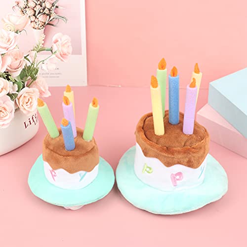 CAJHFIZHANGU 2 Stück Haustier-Hut für Geburtstag, Cartoon-Kuche, Geburtstagskerze, Geburtstagsparty, Hüte, Kerzen, Form, verstellbarer Hut für Haustiere von CAJHFIZHANGU