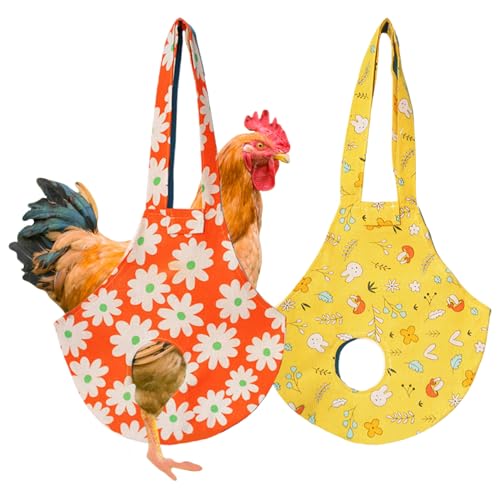 CAKEEYUM Hühnerträger 2pcs niedliche Druckhähnchenschlinge mit Griff und Löcher wasserdichtes Fang -Handbeutel für Hen Rooster Entengäste Träger, Tasche, Geldbörse, Schlinge, Su von CAKEEYUM