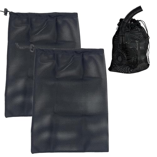 CAKEEYUM Pumpenfilterbeutel 2pcs feines Netz 12 x 16 Zoll Pumpenstrichbeutel mit Kordelstring -Polyesterbrunnen/Schwimmbad/Teichpumpenfiltertasche, Schwarz von CAKEEYUM