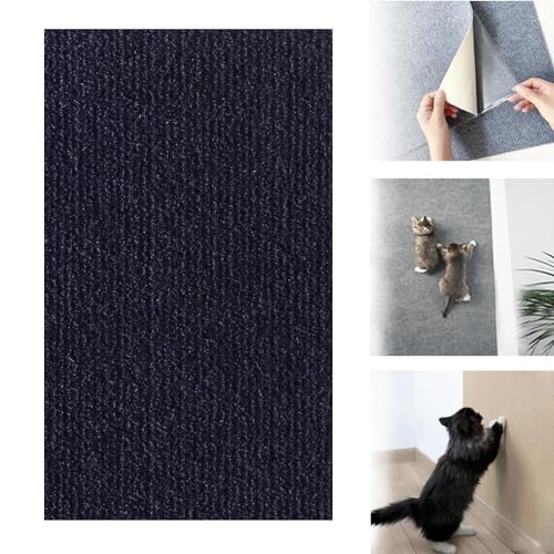 Cat Scratching Mat, Trimmable Self-Adhesive Cat Scratching Carpet, Cat Carpet Replacement for Cat Tree Shelves, Climbing Cat Scratcher for Steps Post Couch Furniture Protector (Blue, 40x100cm) von CAKERS