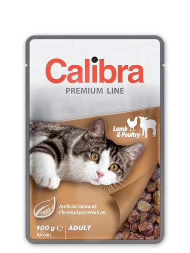 CALIBRA Cat Pouch Adult Lamm Huhn Box 24 x 100 g von CALIBRA