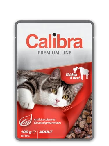CALIBRA Cat Pouch Huhn Rind Box 24 x 100 g von CALIBRA