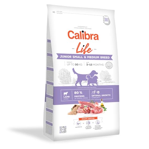 CALIBRA Dog Life JUNIOR SMALL&MEDIUM Breed Cordero 12KG von CALIBRA