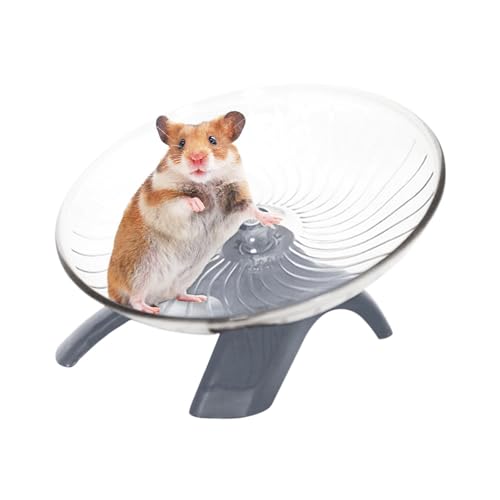 Laufrad für Hamster, Rennmäuse, Mäuse, Igel und andere kleine Haustiere (transparent, grau, Größe: 13 cm) von CALIDAKA