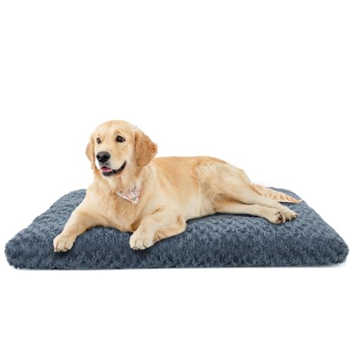 CALIYO Hundebett Grosse Hunde, Waschbar Hundekissen, Hundebetten für große, Mittelgroße Hunde, Flauschige und Bequeme Hundesofa, Grau Blau, 109x72x10CM von CALIYO