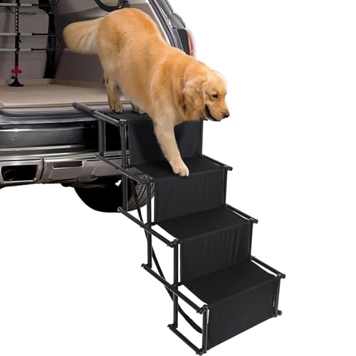 CALIYO Hundetreppe Auto Klappbar bis 75KG für Große Hunde, Höhenverstellbare 4-Stufen-Hundetreppe, Geeignet für Autos, Sofas und Betten, Gelenkschonende, sichere und stabile(Schwarz) CALIYO Hundetreppe Auto Klappbar bis 75KG für Große Hunde, Höhenverstellbare 4-Stufen-Hundetreppe, Geeignet für Autos, Sofas und Betten, Gelenkschonende, sichere und stabile(Schwarz) von CALIYO