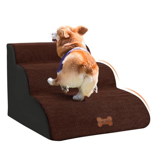 CALIYO Hundetreppe für Kleine Hunde und Katzen, Hundetreppen 3-Stufig Hunde Treppen Bett Sofa rutschfeste Hundetreppe Katzentreppe, Waschbar Tragbar Leiter Hundetreppe 40cm CALIYO Hundetreppe für Kleine Hunde und Katzen, Hundetreppen 3-Stufig Hunde Treppen Bett Sofa rutschfeste Hundetreppe Katzentreppe, Waschbar Tragbar Leiter Hundetreppe 40cm von CALIYO