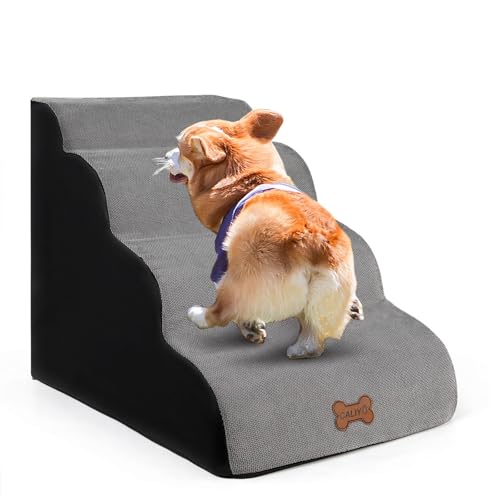 CALIYO Hundetreppe für Kleine Hunde und Katzen, Hundetreppen 4-Stufig Hunde Treppen Bett Sofa rutschfeste Hundetreppe Katzentreppe, Waschbar Tragbar Leiter Hundetreppe 40cm CALIYO Hundetreppe für Kleine Hunde und Katzen, Hundetreppen 4-Stufig Hunde Treppen Bett Sofa rutschfeste Hundetreppe Katzentreppe, Waschbar Tragbar Leiter Hundetreppe 40cm von CALIYO