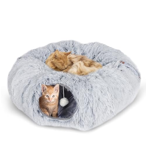 CALIYO Katzentunnel mit Schlafplatz, Katzentunnel XXL Plüsch Waschbar, Katzentunnel Große Katzen Faltbar, Katzen Tunnel mit Fellknäuel, Superweicher Katzen Donut Perfekt zum Spielen. CALIYO Katzentunnel mit Schlafplatz, Katzentunnel XXL Plüsch Waschbar, Katzentunnel Große Katzen Faltbar, Katzen Tunnel mit Fellknäuel, Superweicher Katzen Donut Perfekt zum Spielen. von CALIYO